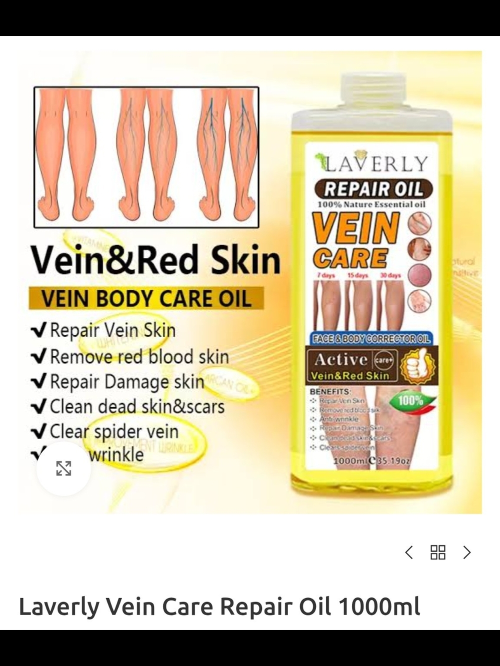 Vein Care Repair Oil - Yellow Vein & Red Skin Treatment